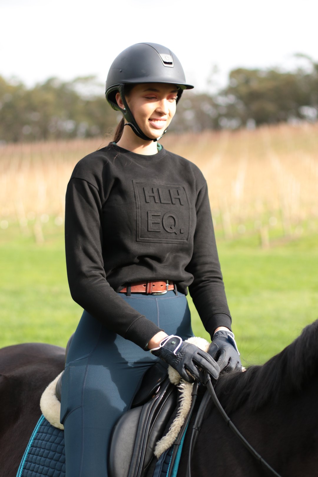 Emboss Crew Sweater in Black