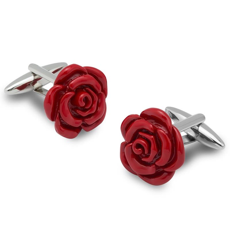 OTAA red rose metal cufflinks