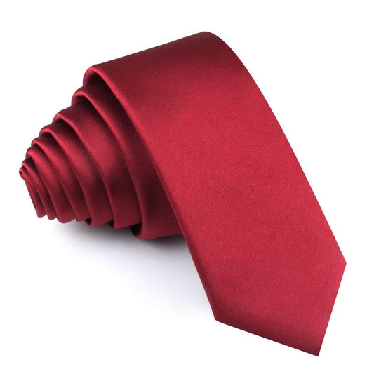 OTAA burgundy satin skinny tie
