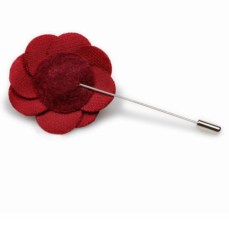 OTAA Burgundy velvet lapel flower