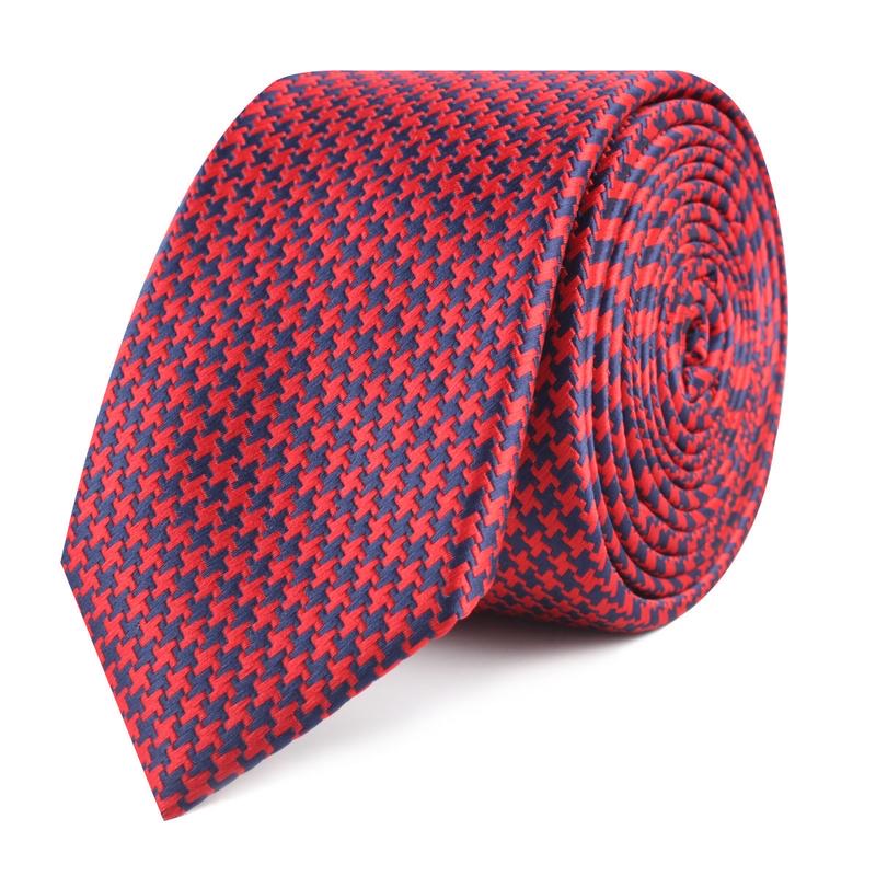OTAA scarlet red houndstooth skinny tie