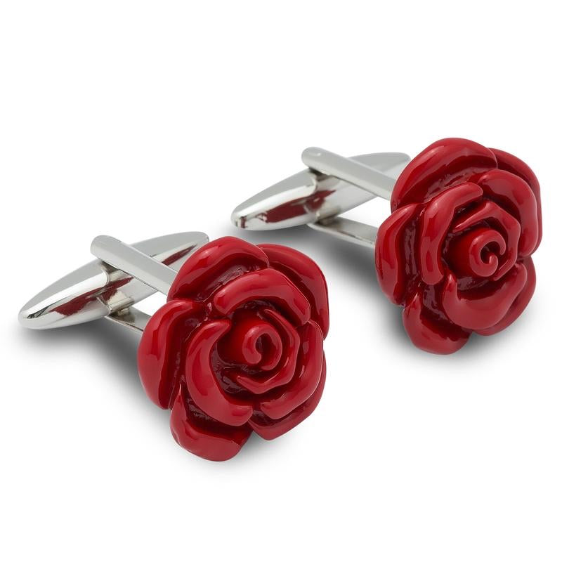 OTAA red rose metal cufflinks