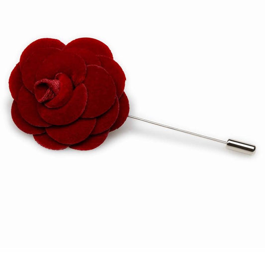 OTAA Burgundy velvet lapel flower