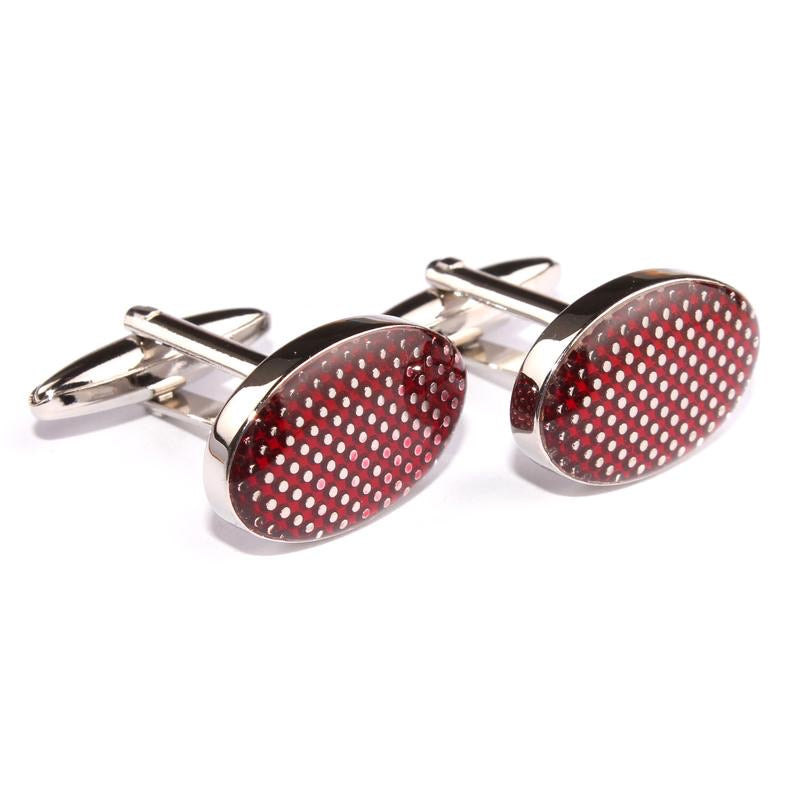 OTAA wine oval polka dot cufflinks