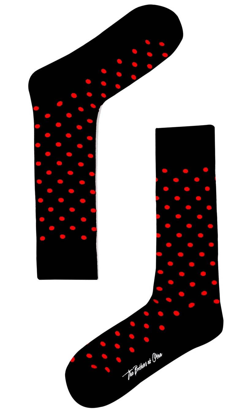 OTAA  bond black red dot socks
