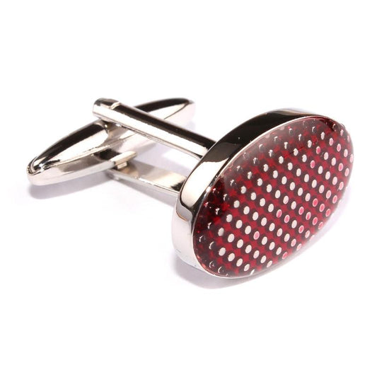 OTAA wine oval polka dot cufflinks