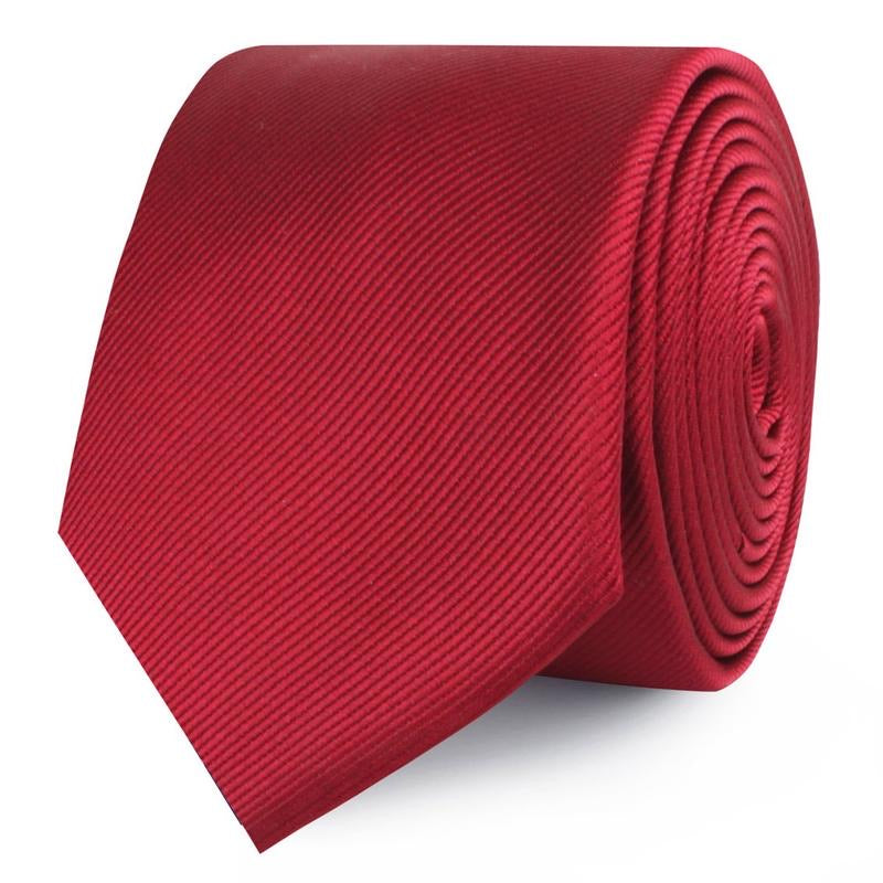 OTAA carmine red twill skinny tie