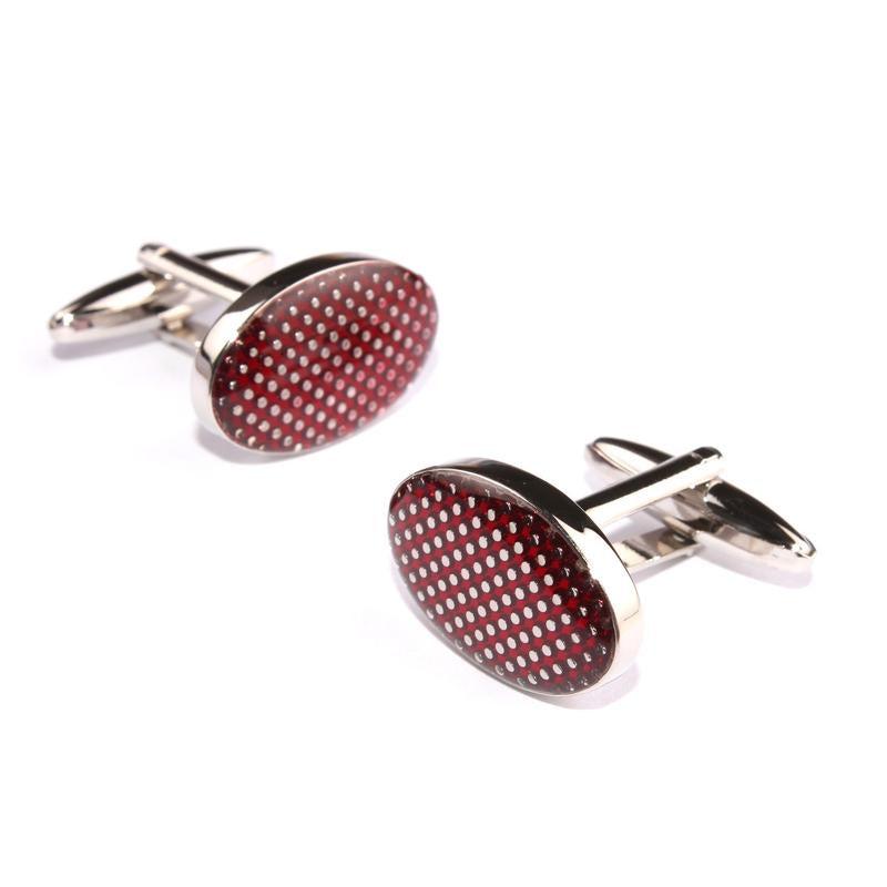 OTAA wine oval polka dot cufflinks